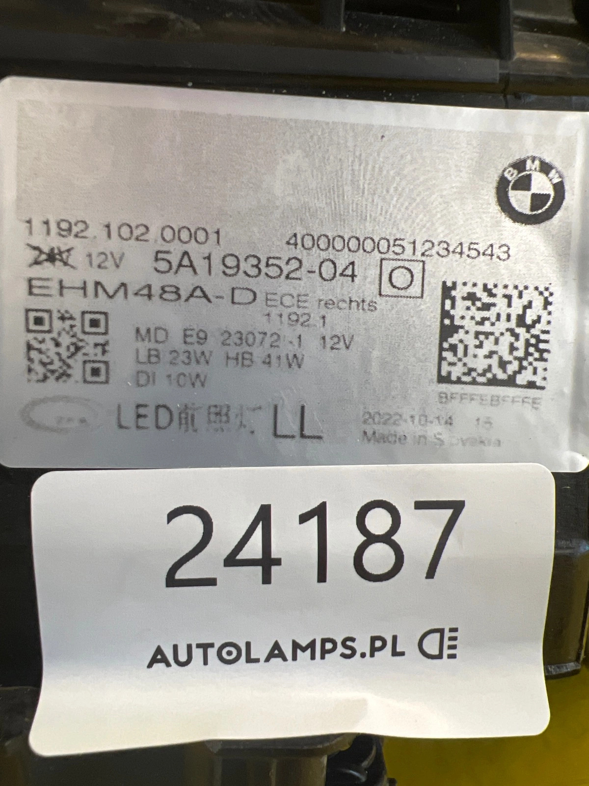 Phare Droit BMW 4 G22 G23 G26 Full Led 5A19352-04 Autolamps 2 Phare Droit BMW 4 G22 G23 G26 Full Led 5A19352-04