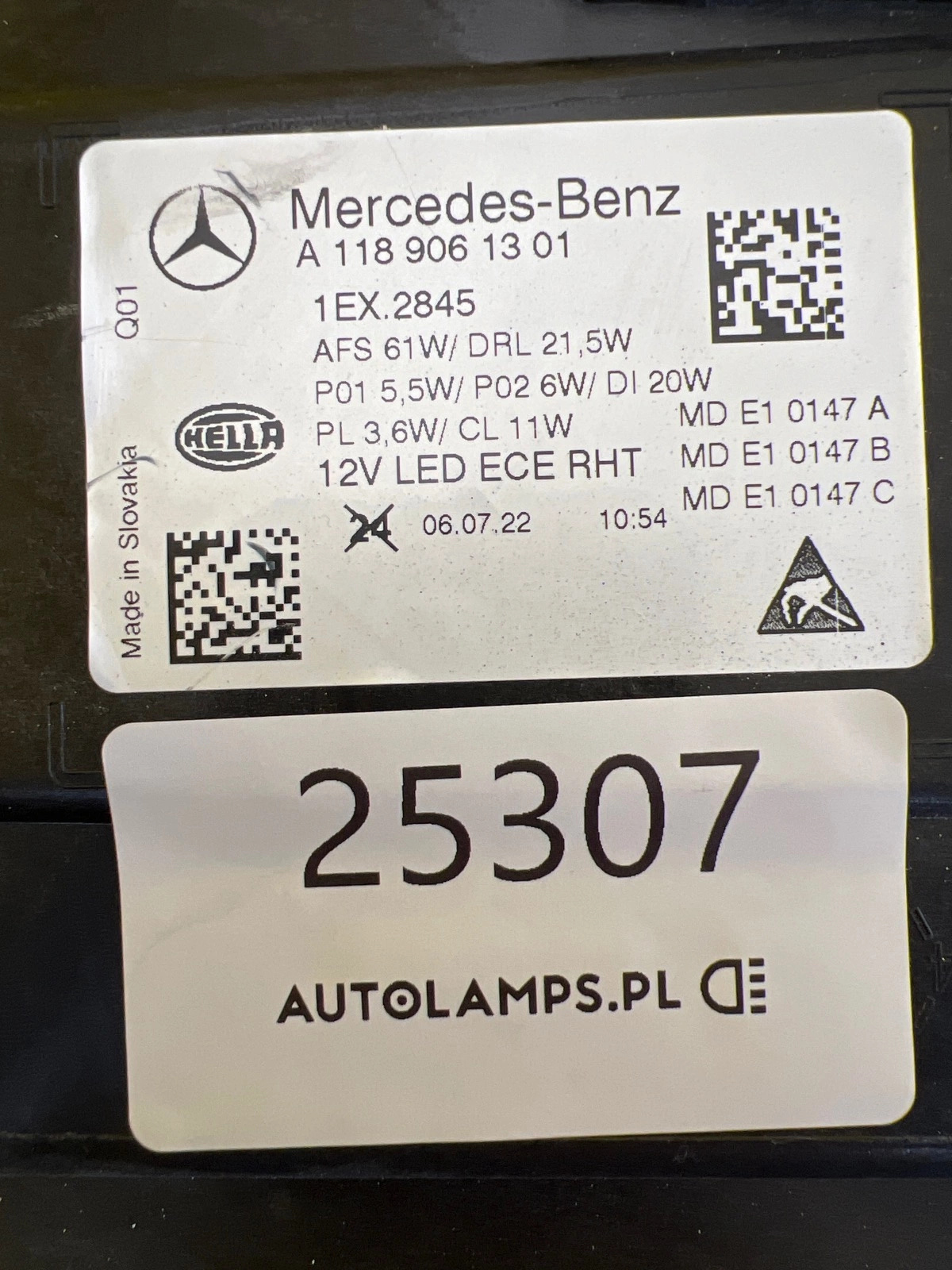 Phare gauche Mercedes CLA W118 Lift Full Led A1189061301 Autolamps 2 Phare gauche Mercedes CLA W118 Lift Full Led A1189061301