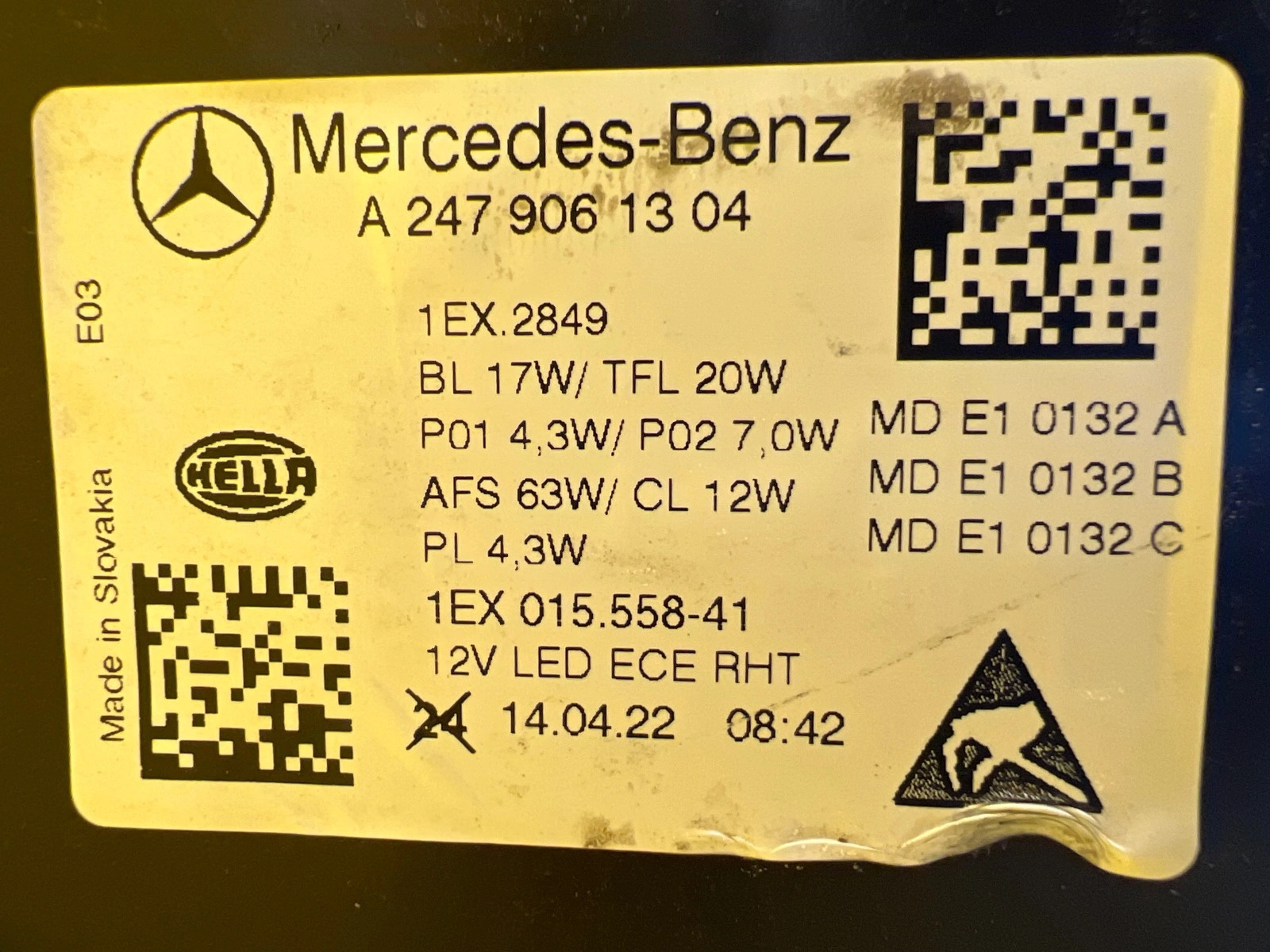Phare gauche Mercedes Classe B W247 Full Led Multibeam A2479061304 Autolamps 3 Phare gauche Mercedes Classe B W247 Full Led Multibeam A2479061304