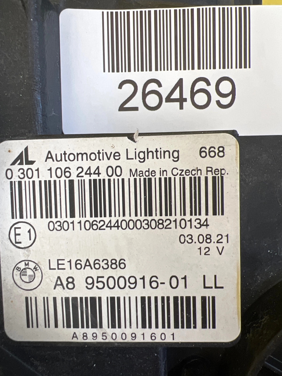 Phare Droit BMW 3 G20 G21 18- Laser Shadow Black 9500916-01 Autolamps 2 Phare Droit BMW 3 G20 G21 18- Laser Shadow Black 9500916-01
