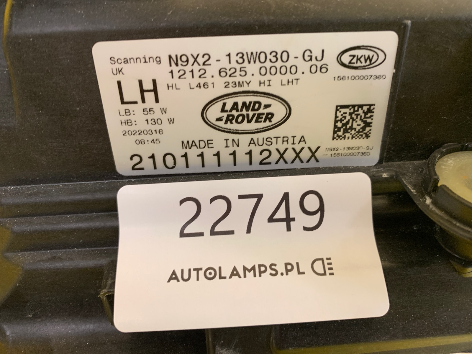 Phare gauche Range Rover Sport 3 L 461 N9X2-13W030-GJ Autolamps 2 Phare gauche Range Rover Sport 3 L 461 N9X2-13W030-GJ