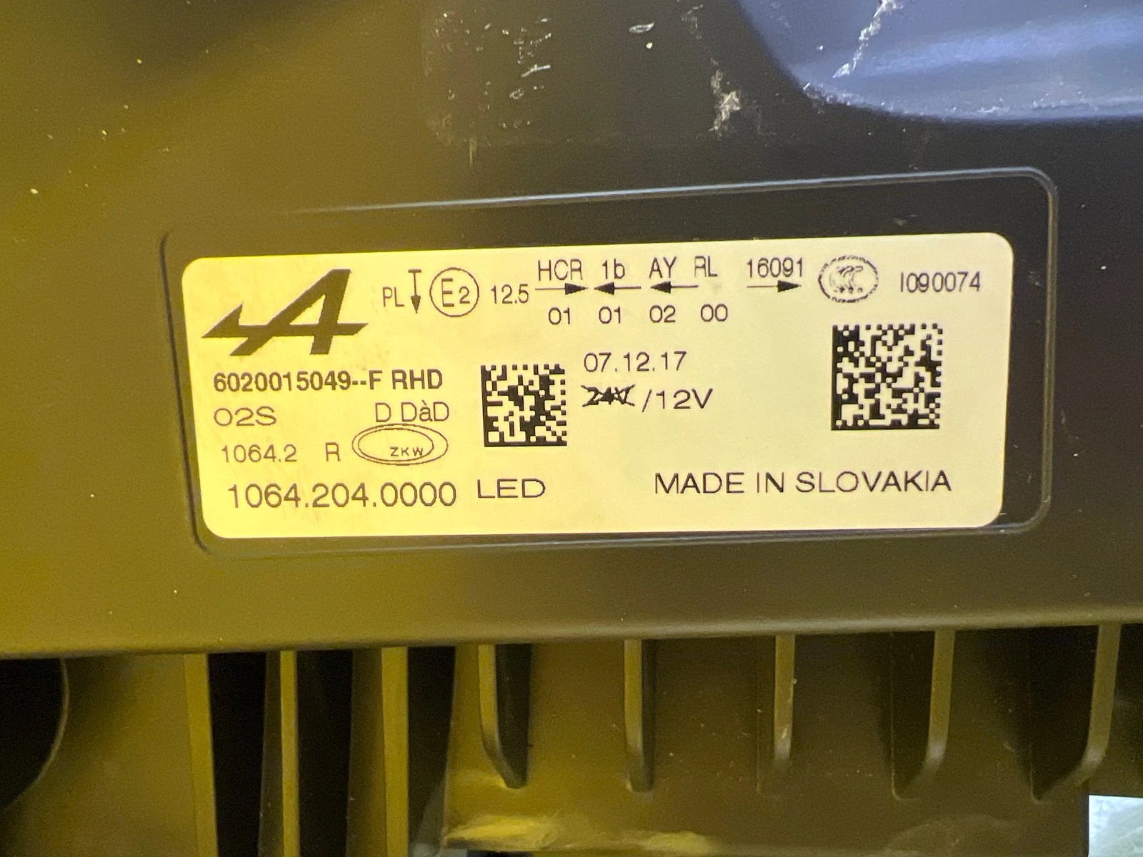 Phare avant droit Renault Alpine A110 Full Led Autolamps 3 Phare avant droit Renault Alpine A110 Full Led