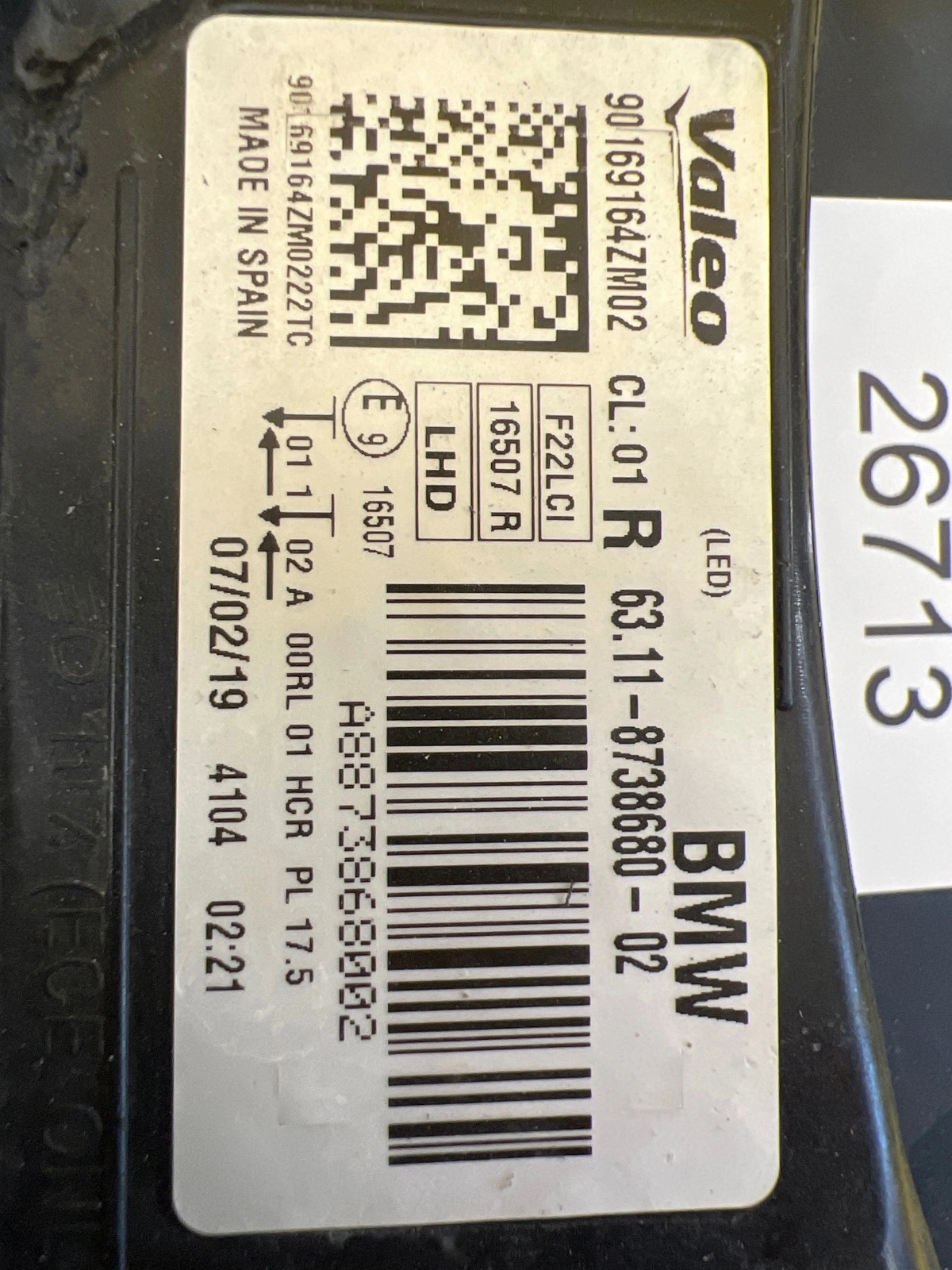 Phare droit BMW II 2 F22 F23 LCI Lift Full Led 8738680-02 Autolamps 2 Phare droit BMW II 2 F22 F23 LCI Lift Full Led 8738680-02