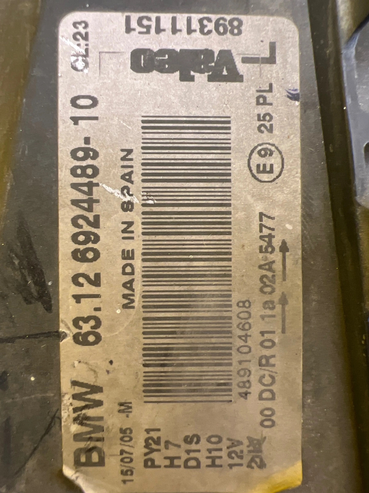 Phare gauche BMW 1 E81 E87 E82 Xenon 6924489-10 Autolamps 2 Phare gauche BMW 1 E81 E87 E82 Xenon 6924489-10