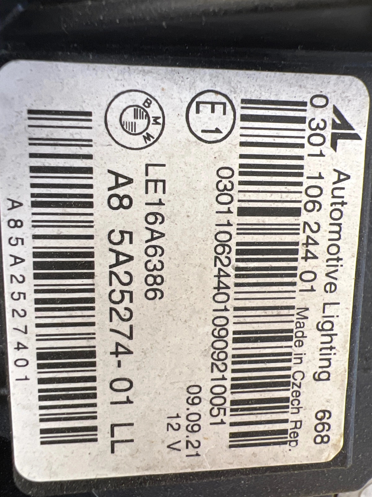 Phare avant droit BMW 3 G20 G21 Laser Noir 5A25274-01 Autolamps 3 Phare avant droit BMW 3 G20 G21 Laser Noir 5A25274-01