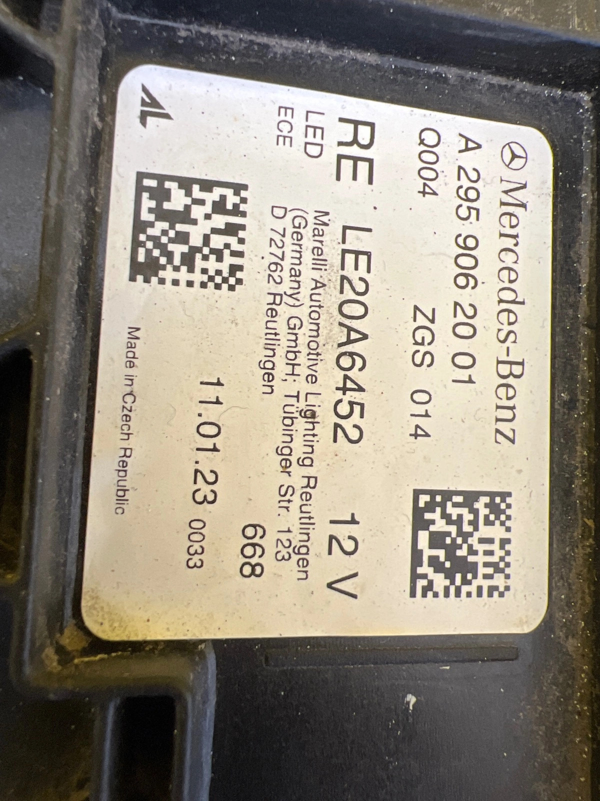 Phare droit Mercedes EQE W295 A295 Full Led A2959062001 Autolamps 2 Phare droit Mercedes EQE W295 A295 Full Led A2959062001