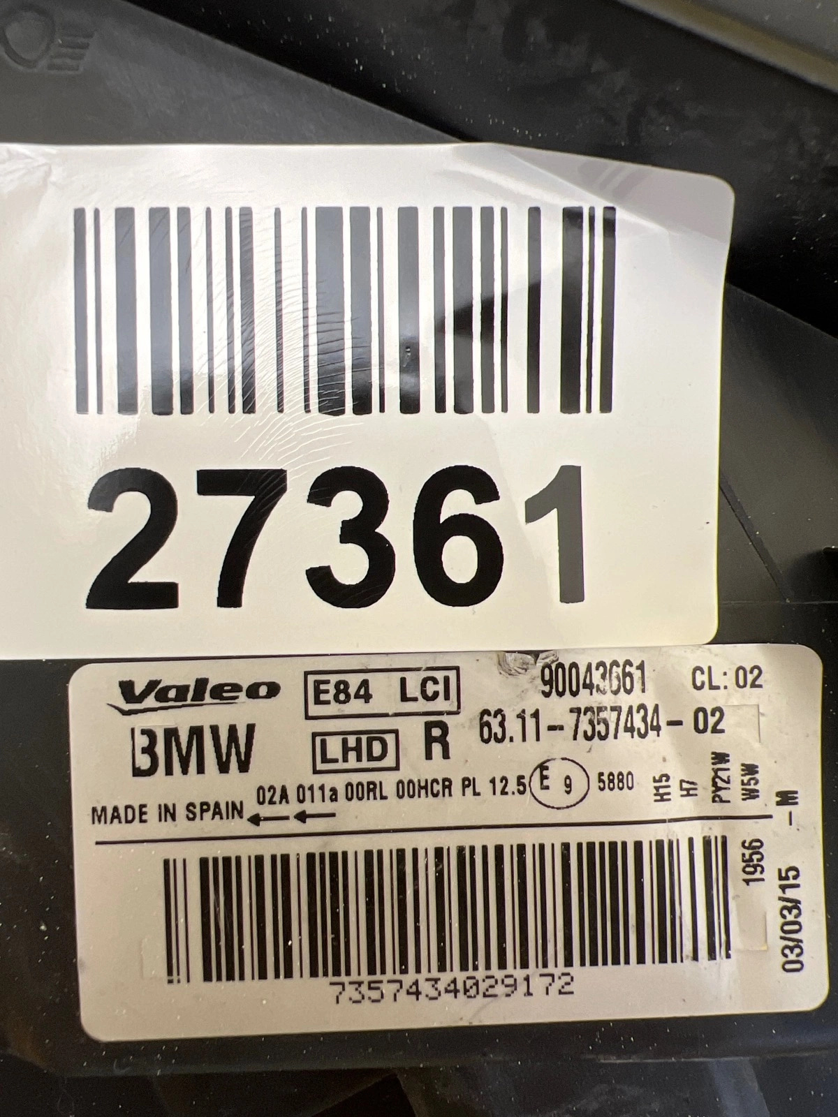 Phare droit BMW X1 E84 Lift Plain 7357434-02 Autolamps 2 Phare droit BMW X1 E84 Lift Plain 7357434-02