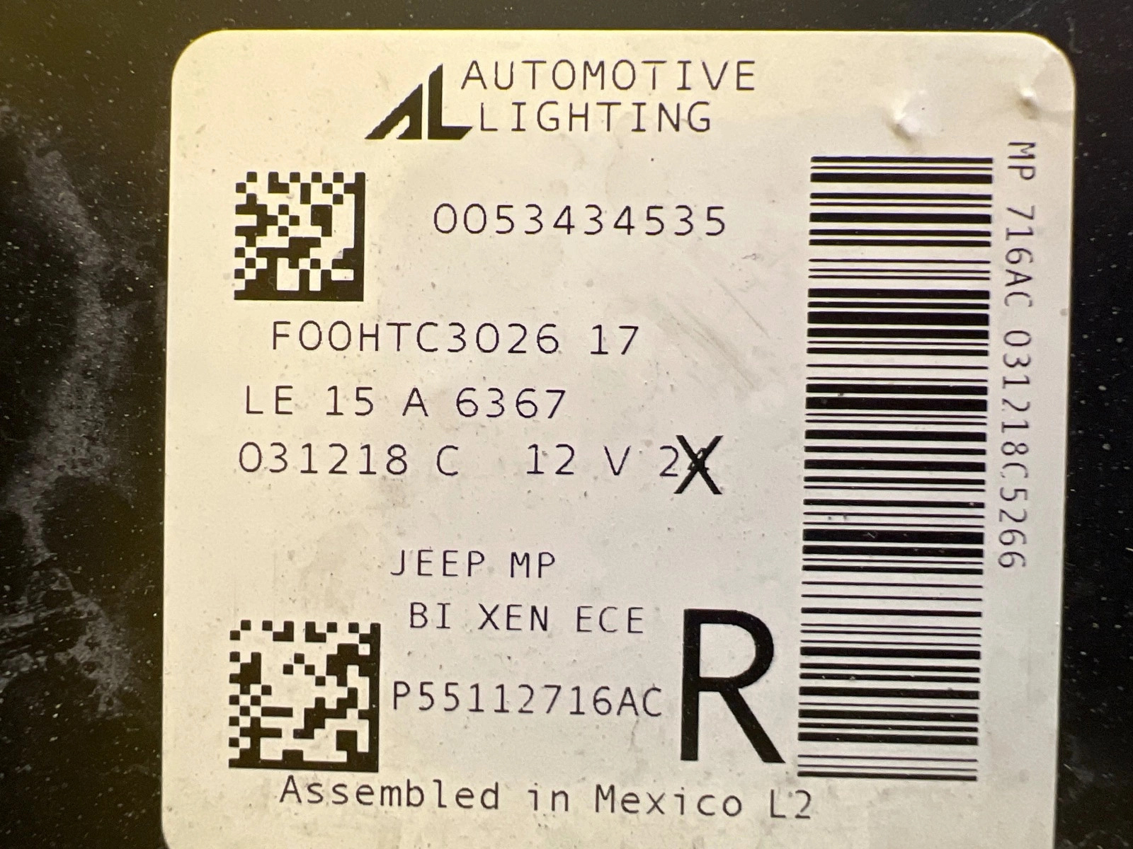 Phare droit Jeep Compass 2 II 16-20 Xenon 53434535 Autolamps 3 Phare droit Jeep Compass 2 II 16-20 Xenon 53434535