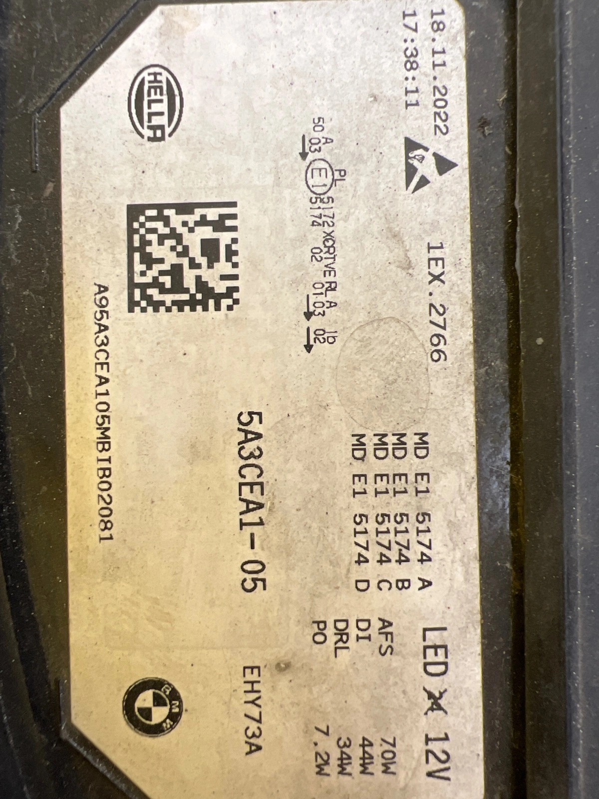 Phare gauche BMW IX M60 Full Led Laser 5A3CEA1-05 Autolamps 2 Phare gauche BMW IX M60 Full Led Laser 5A3CEA1-05