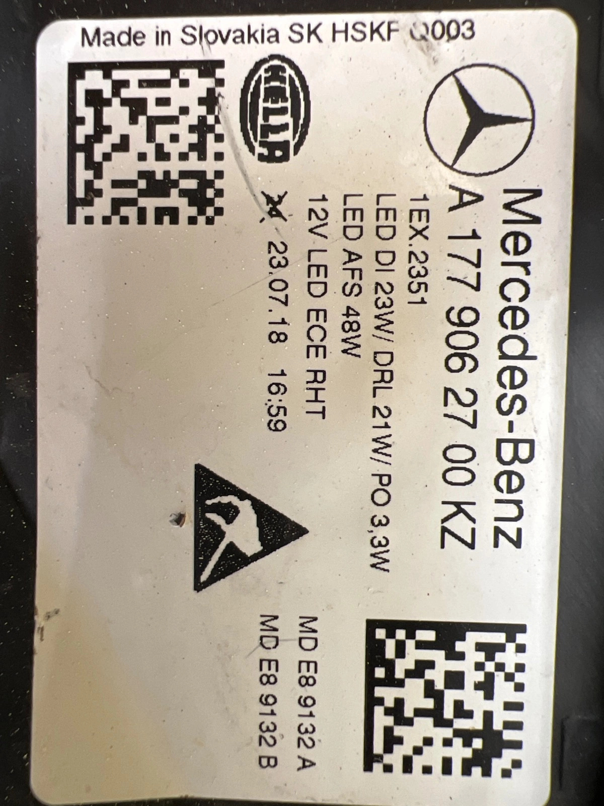 Phare gauche Mercedes Classe A W177 Full Led A1779062700 Autolamps 2 Phare gauche Mercedes Classe A W177 Full Led A1779062700