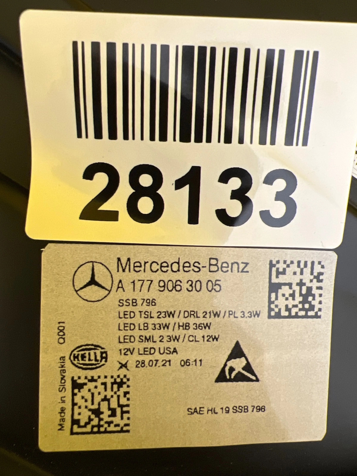 Phare droit Mercedes Classe A W177 Multibeam USA A1779063005 Autolamps 2 Phare droit Mercedes Classe A W177 Multibeam USA A1779063005