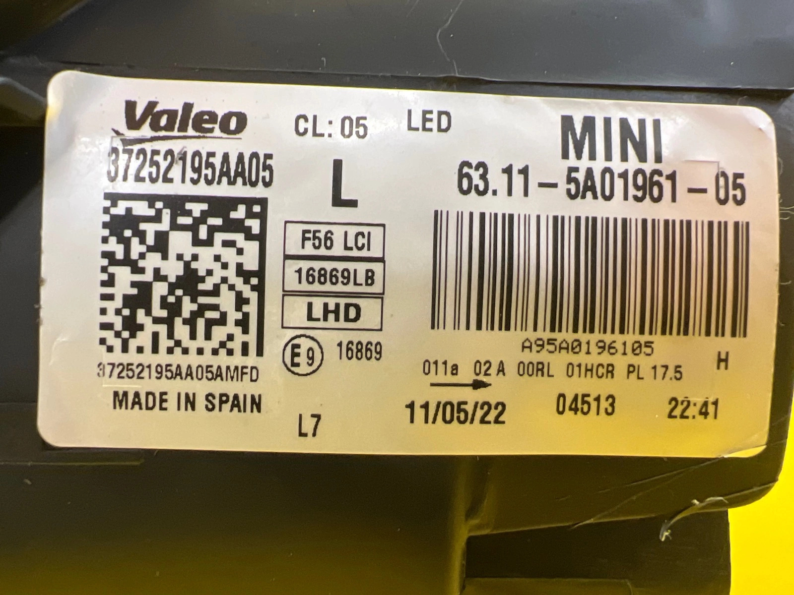 Phare gauche Mini Cooper F55 F56 LIFT LCI 5A01961-05 Autolamps 2 Phare gauche Mini Cooper F55 F56 LIFT LCI 5A01961-05