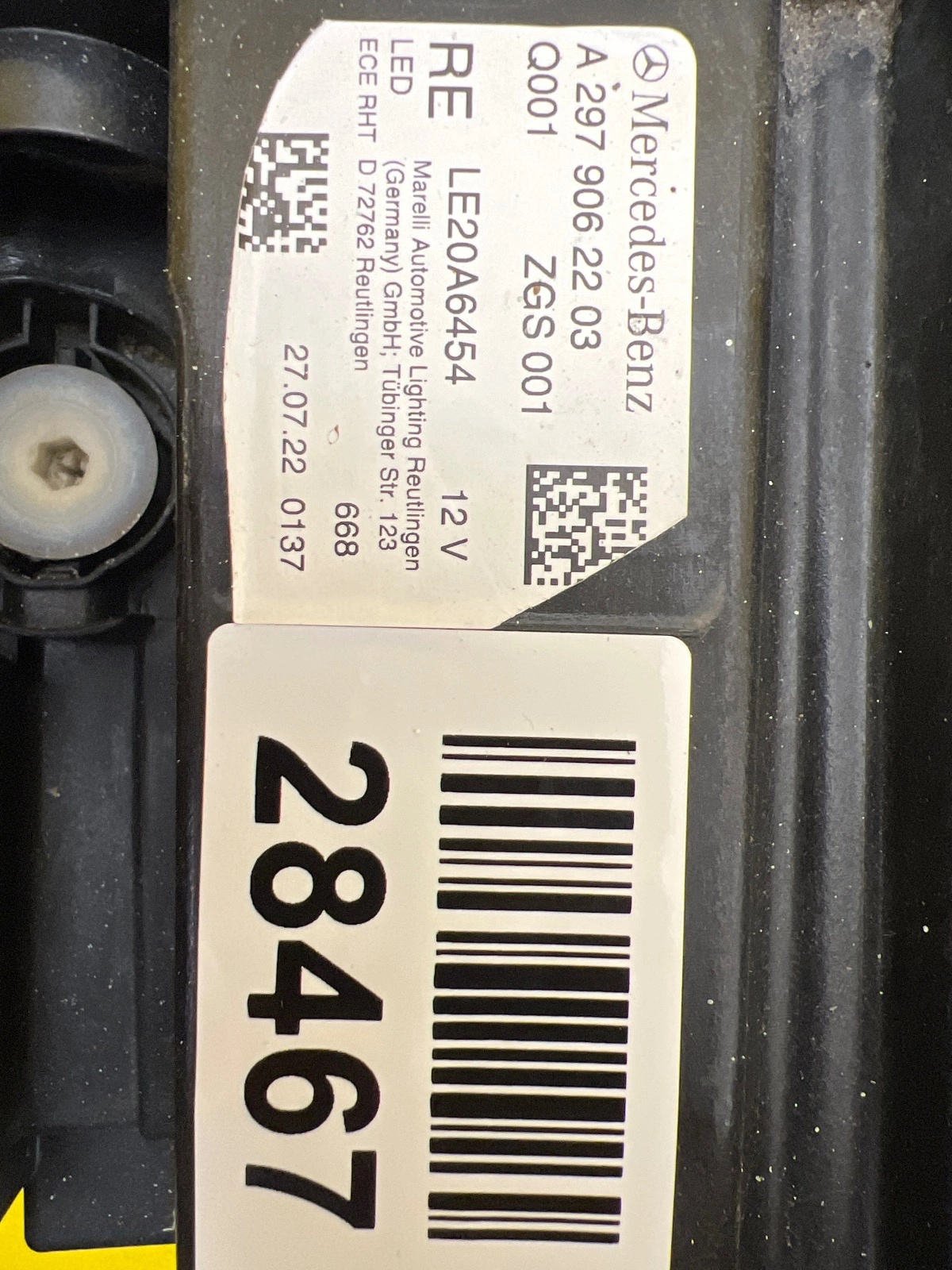 Phare droit Mercedes EQS W297 Full Led Digital Light A2979062203 Autolamps 2 Phare droit Mercedes EQS W297 Full Led Digital Light A2979062203
