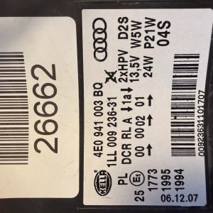 Phare gauche Audi A8 D3 Lift Xenon 4E0941003BQ