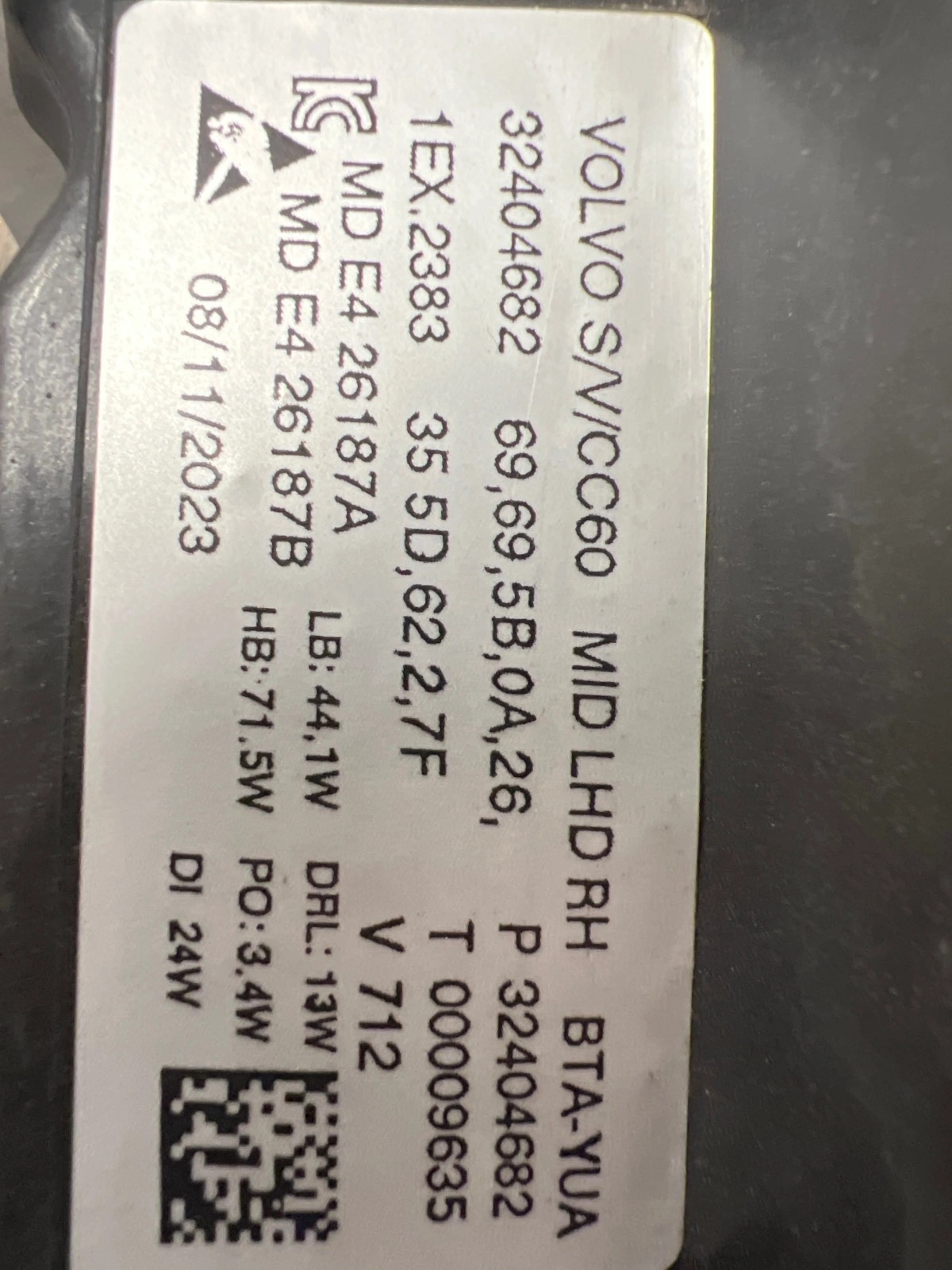 Phare droit Volvo S60 V60 MID LED 32404682 Autolamps 6 Phare droit Volvo S60 V60 MID LED 32404682