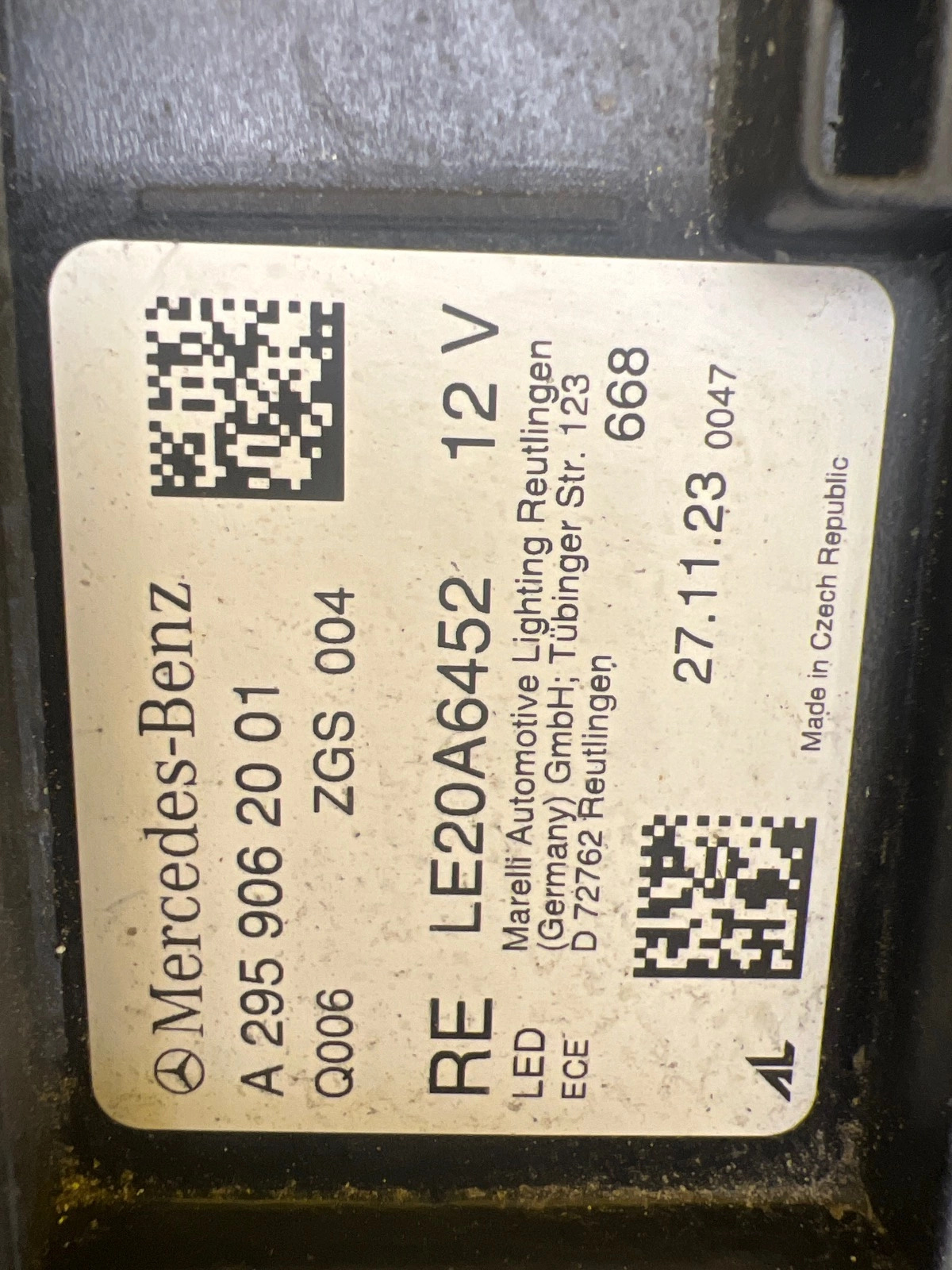 Phare droit Mercedes EQE W295 A295 Full Led A2959062001 Autolamps 3 Phare droit Mercedes EQE W295 A295 Full Led A2959062001