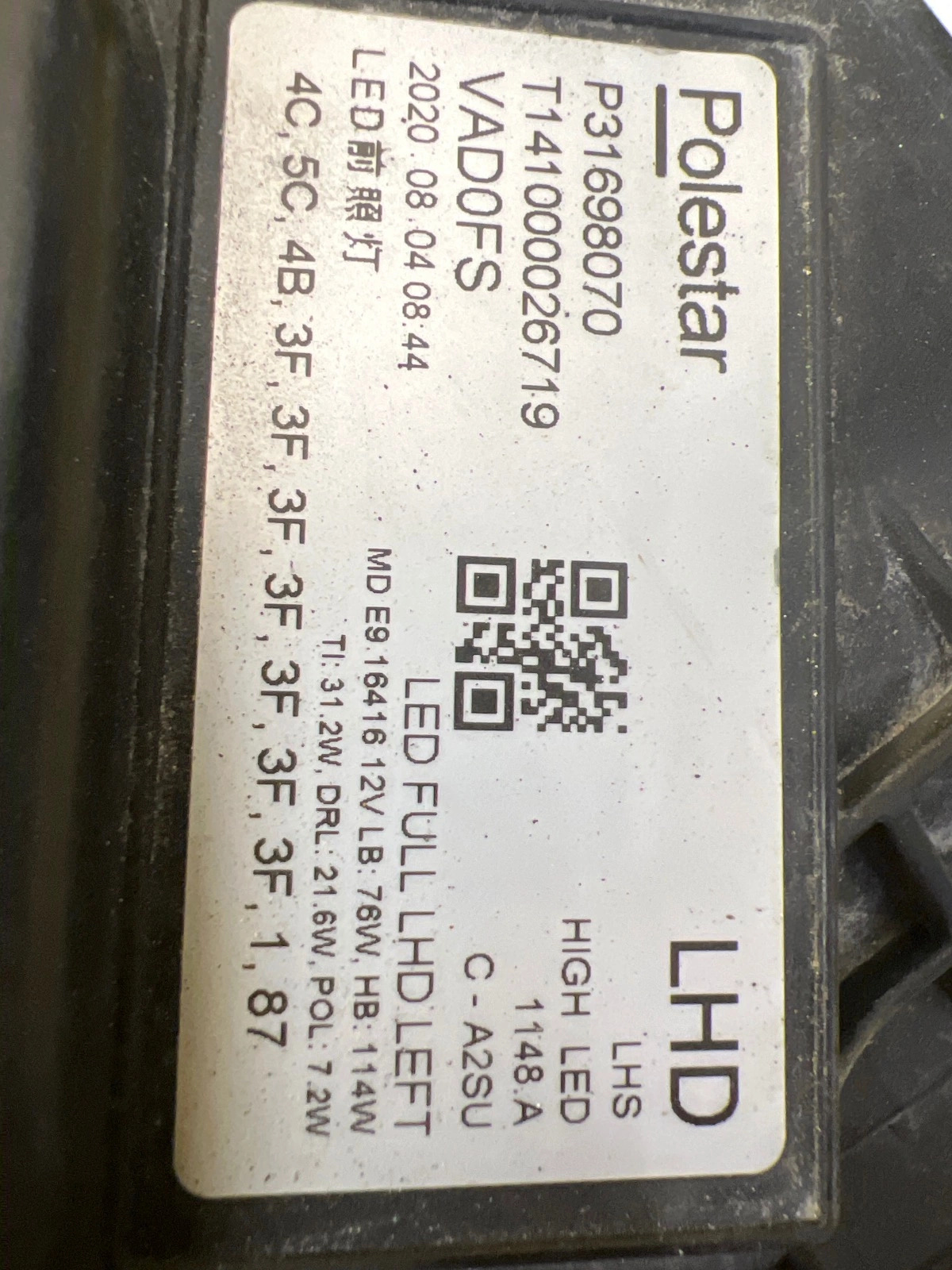 Polestar 2 II Projecteur gauche Full Led 2020- P31698070 Autolamps 2 Polestar 2 II Projecteur gauche Full Led 2020- P31698070