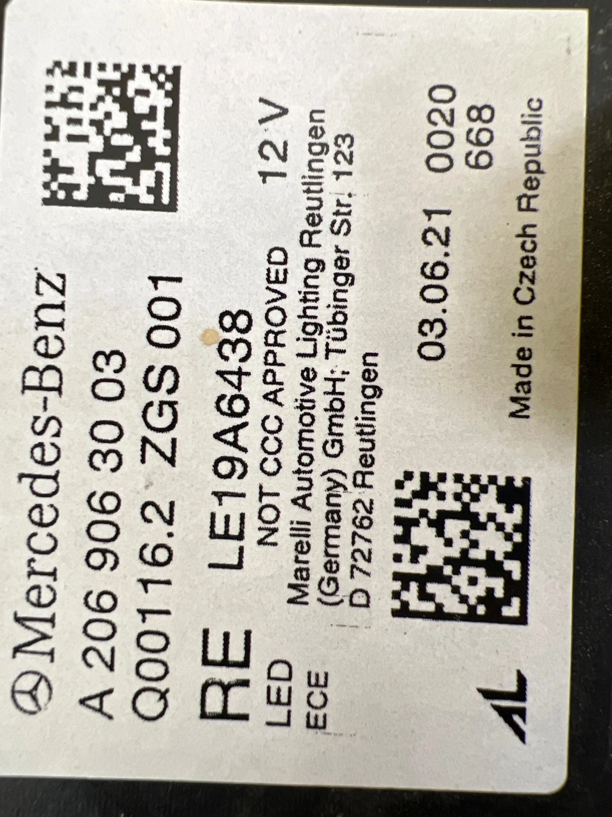 Phare droit Mercedes Classe C W206 Digital Light A2069063003 Autolamps 2 Phare droit Mercedes Classe C W206 Digital Light A2069063003