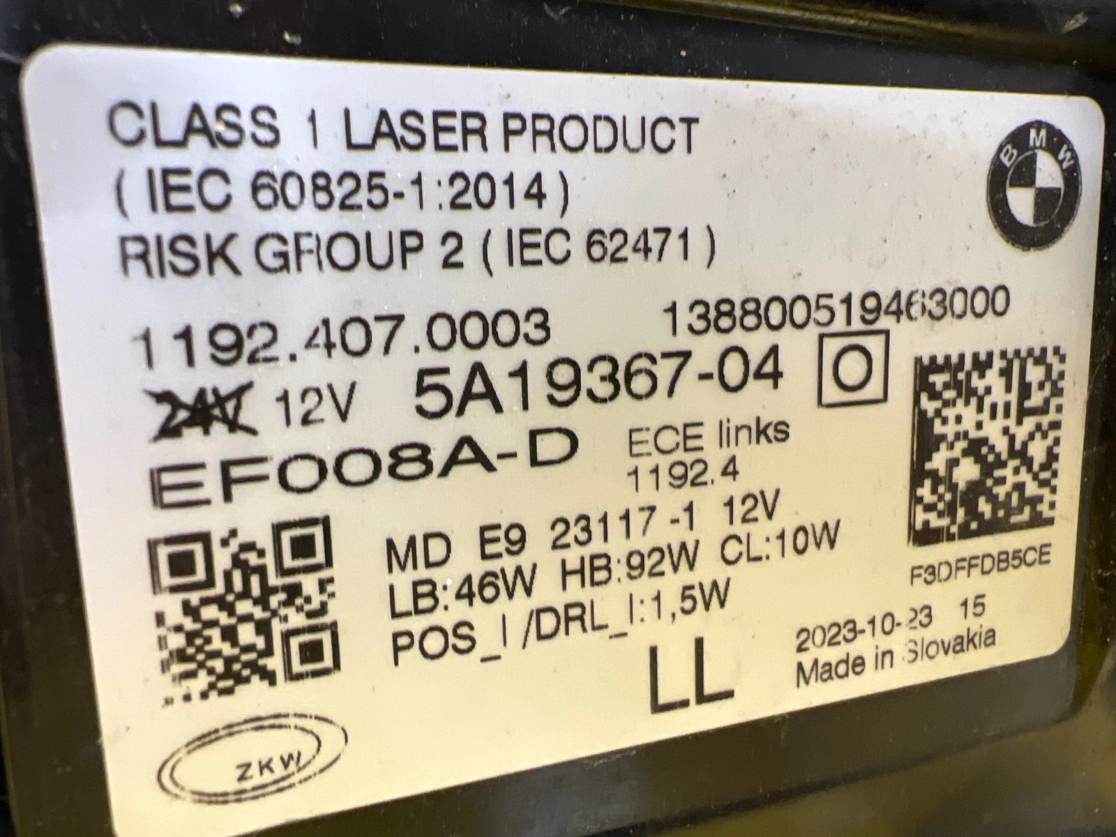 Phare Gauche BMW M3 M4 G80 G22 G23 G26 5A19367-04 Laser Autolamps 3 Phare Gauche BMW M3 M4 G80 G22 G23 G26 5A19367-04 Laser
