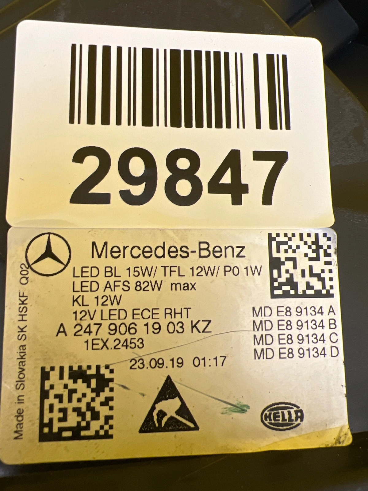 Phare gauche Mercedes Classe B W247 Full Led Multibeam A2479061903 Autolamps 2 Phare gauche Mercedes Classe B W247 Full Led Multibeam A2479061903
