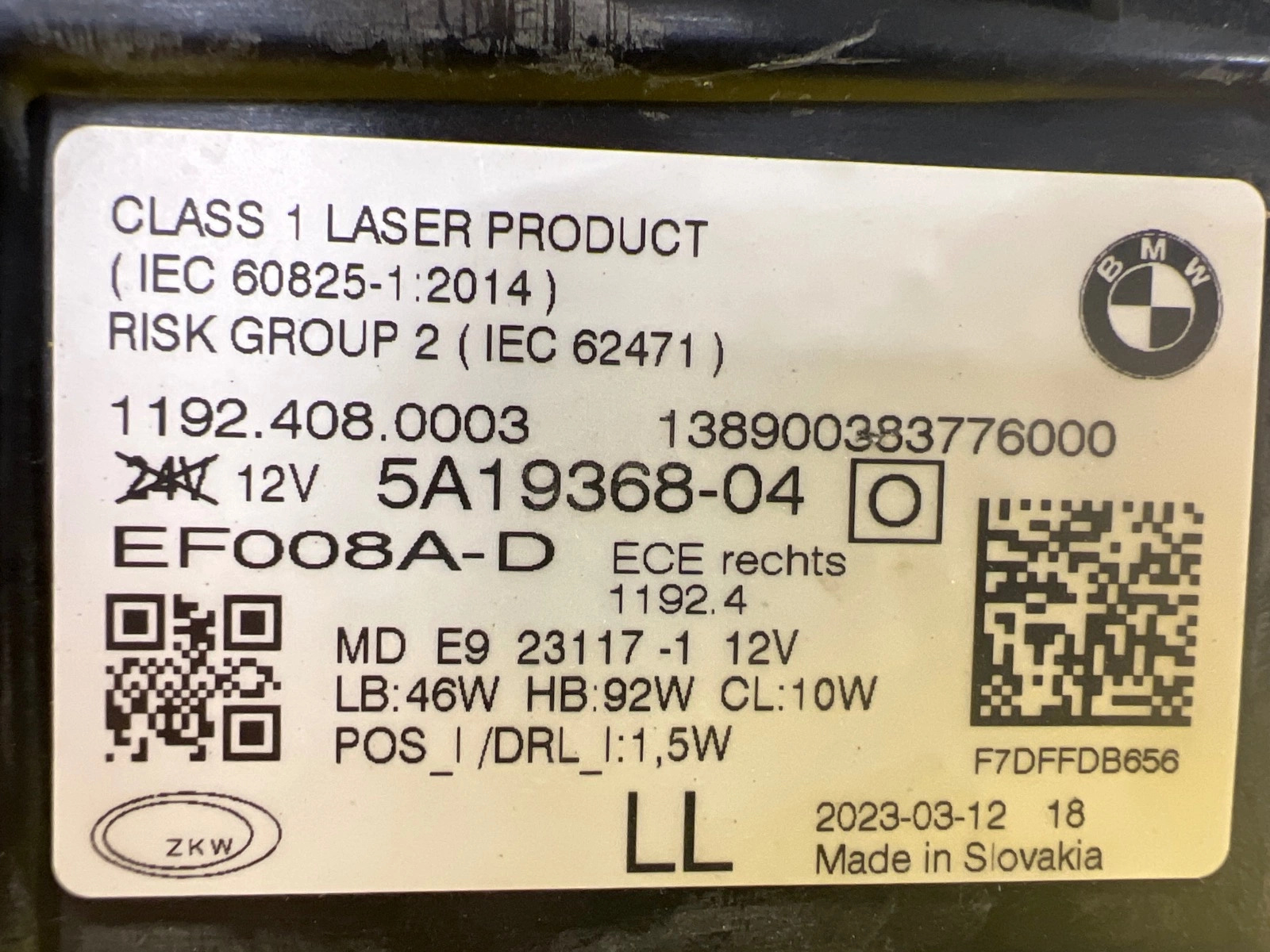 Phare droit BMW M3 M4 G80 G22 G23 G26 5A19368-04 Laser Autolamps 3 Phare droit BMW M3 M4 G80 G22 G23 G26 5A19368-04 Laser