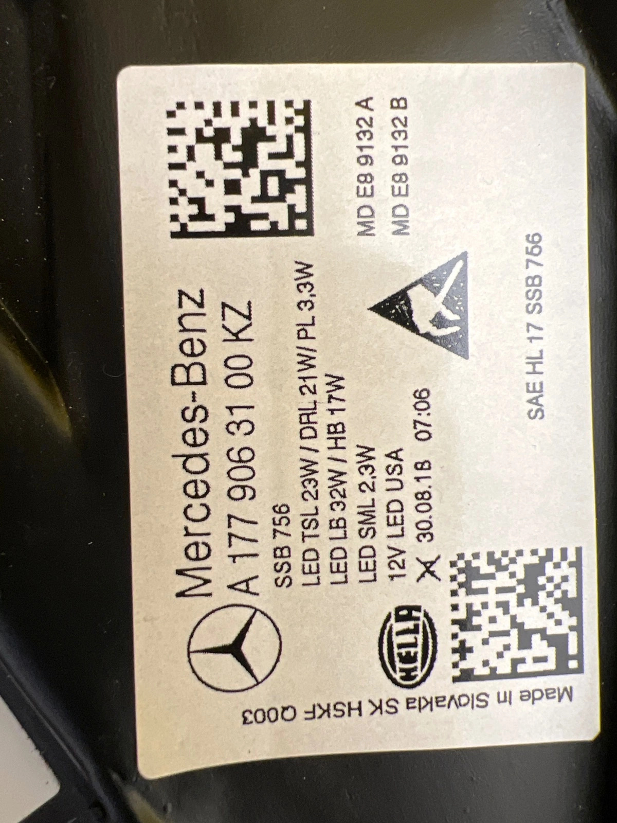 Phare gauche Mercedes Classe A W177 USA A1779063100 Autolamps 3 Phare gauche Mercedes Classe A W177 USA A1779063100