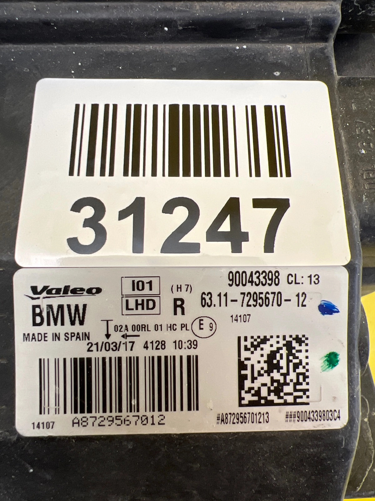 Phare avant droit BMW I3 H7 + Led 7295670-12 Autolamps 2 Phare avant droit BMW I3 H7 + Led 7295670-12